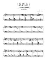 Téléchargez l'arrangement pour piano de la partition de bizet-farandole-de-l-arlesienne en PDF